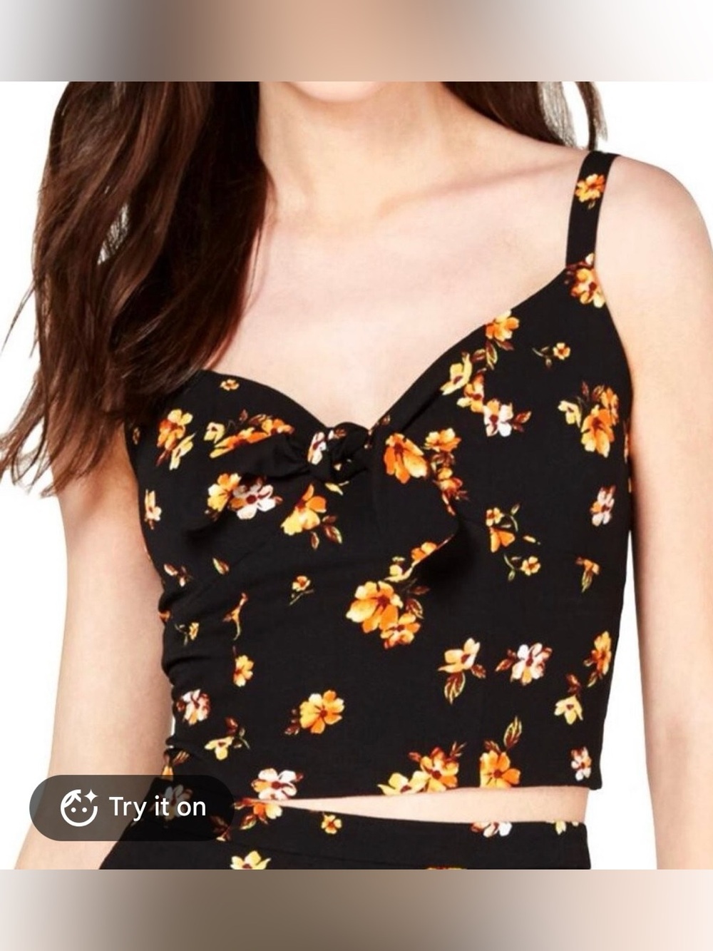 Moondust & Gypsies Floral Print Tie Front Crop Top Boho Y2K Cottagecore NWT